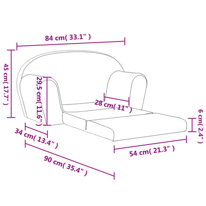 vidaXL Kinder-Schlafsofa 2-Sitzer Blau Weicher Plüsch