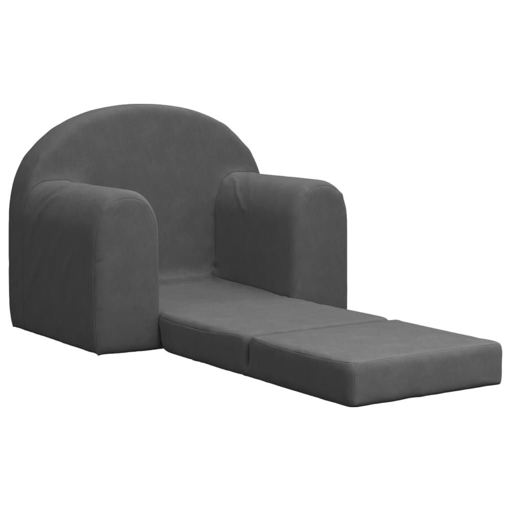 vidaXL Schlafsofa für Kinder Anthrazit Weich Plüsch