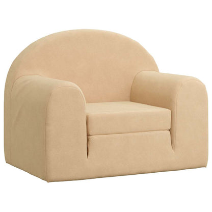 vidaXL Schlafsofa für Kinder Creme Weicher Plüsch