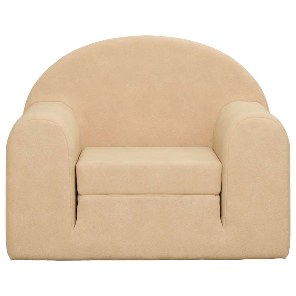 vidaXL Schlafsofa für Kinder Creme Weicher Plüsch