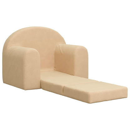 vidaXL Schlafsofa für Kinder Creme Weicher Plüsch