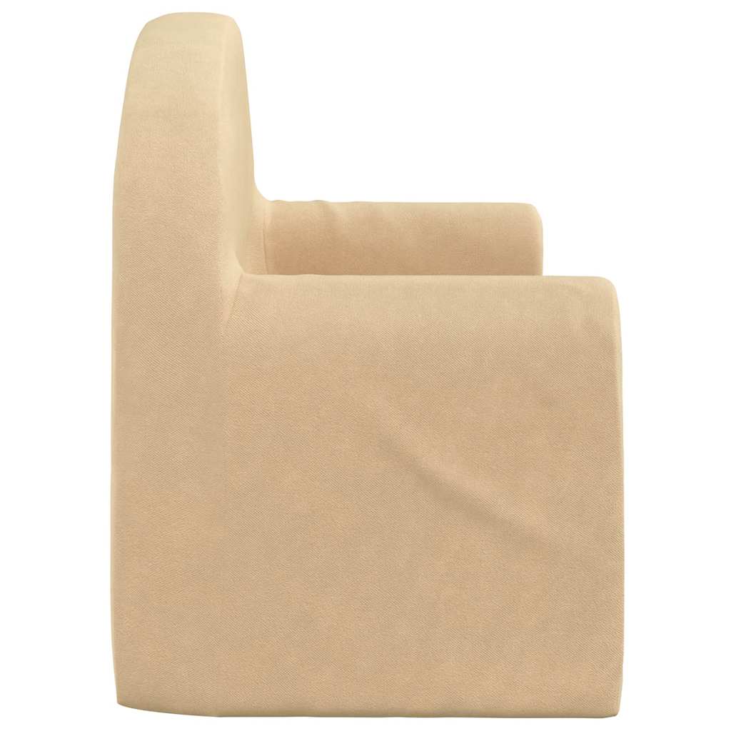 vidaXL Kinder-Schlafsofa 2-Sitzer Creme Weicher Plüsch