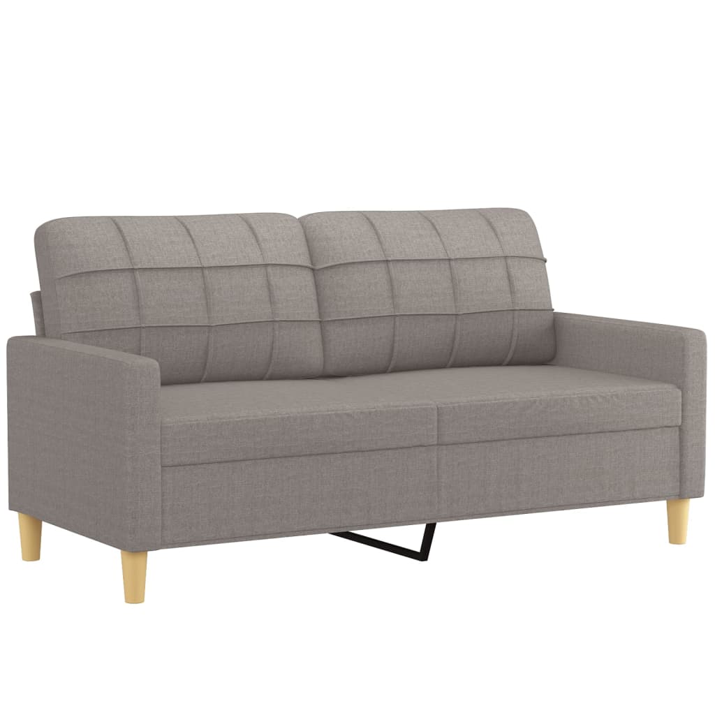 vidaXL 2-Sitzer-Sofa mit Zierkissen Taupe 140 cm Stoff