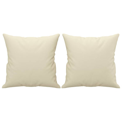 vidaXL Canapé 2 places avec coussins décoratifs crème 120 cm similicuir