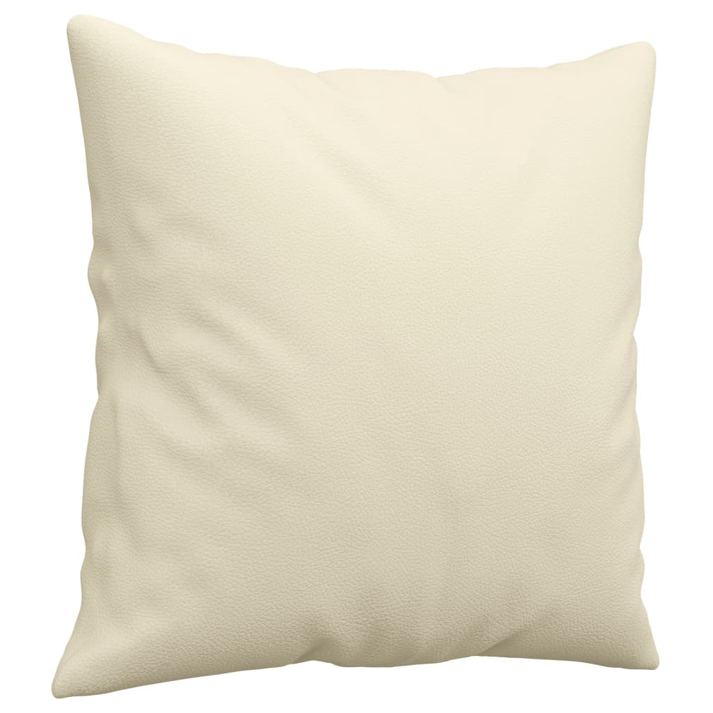 vidaXL Canapé 2 places avec coussins décoratifs crème 120 cm similicuir