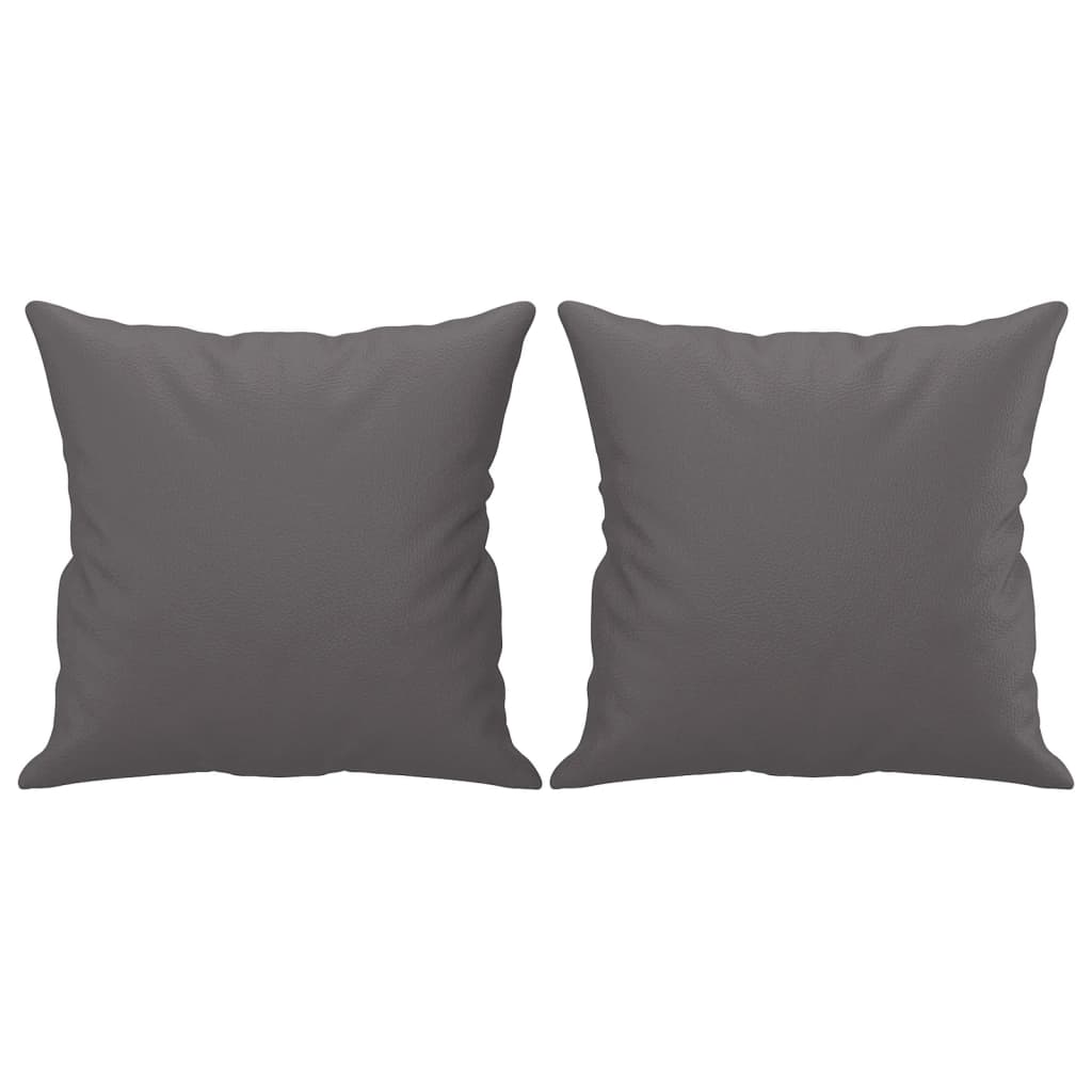 vidaXL 2-Sitzer-Sofa mit Zierkissen Grau 120 cm Kunstleder