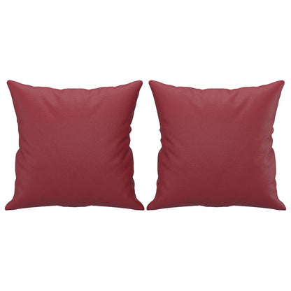 vidaXL Canapé à 2 places avec coussins décoratifs Rouge bordeaux 120 cm Similicuir