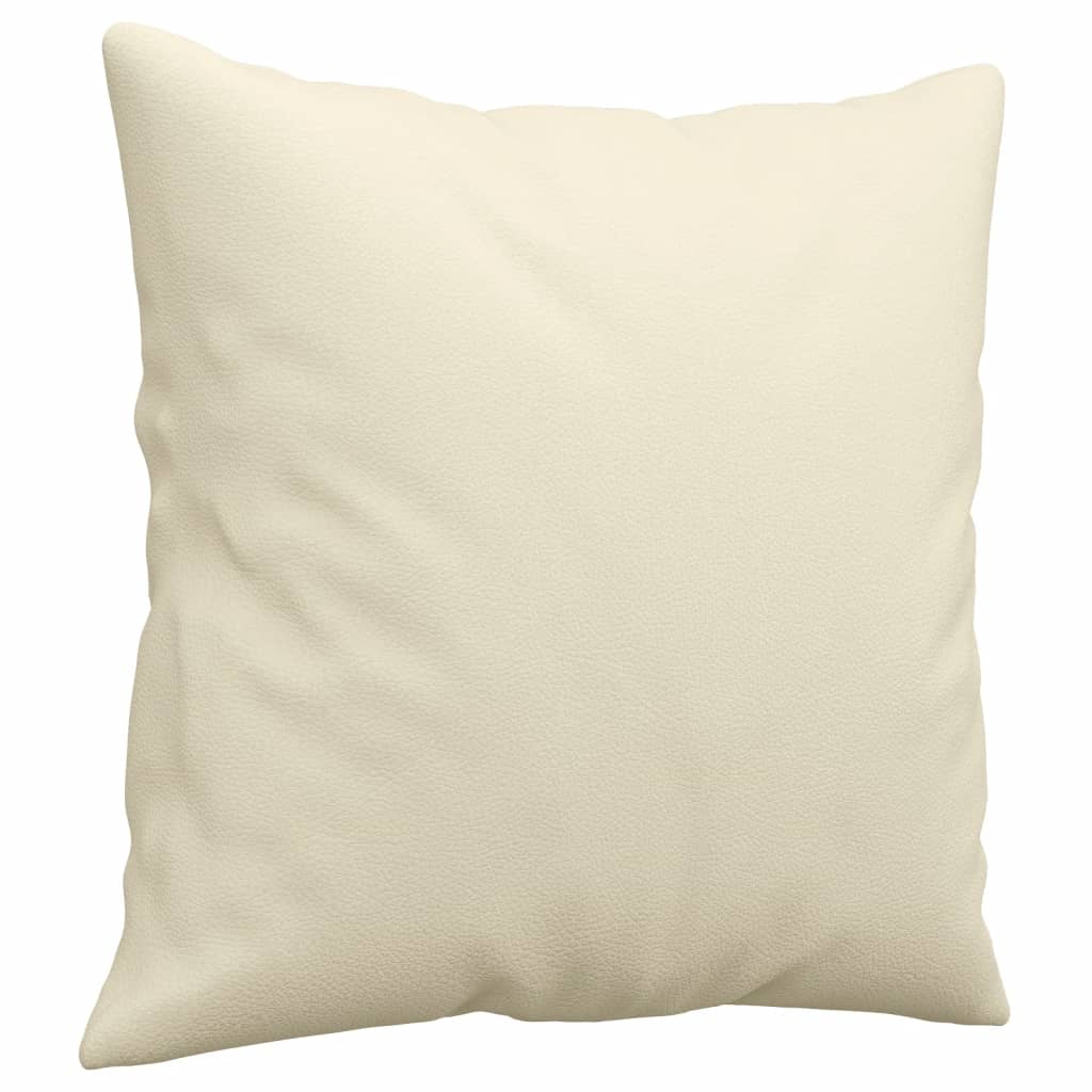 vidaXL 2-Sitzer-Sofa mit Zierkissen Creme 140 cm Kunstleder