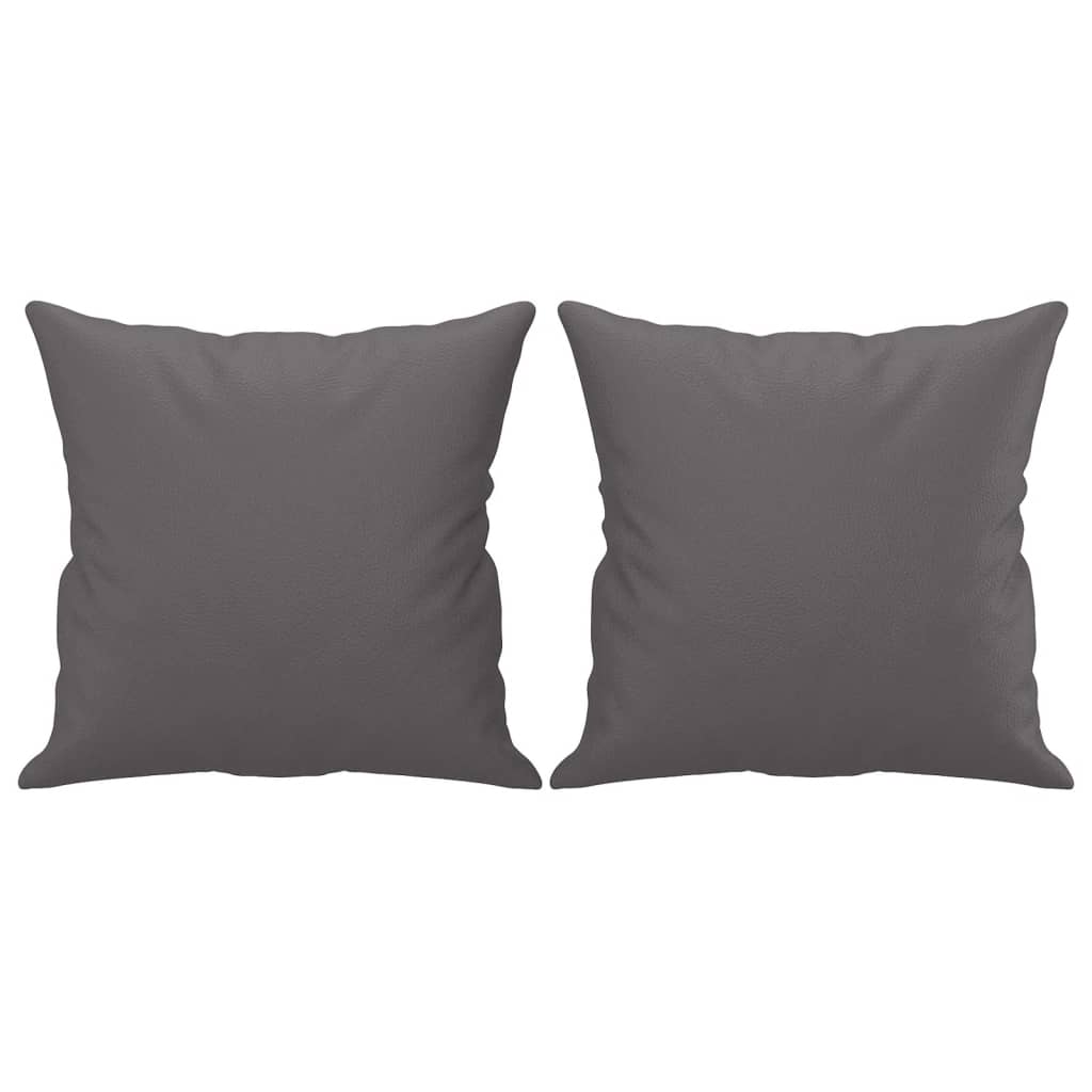 vidaXL 2-Sitzer-Sofa mit Zierkissen Grau 140 cm Kunstleder