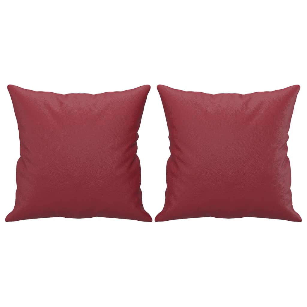 vidaXL Canapé à 2 places avec coussins décoratifs Rouge bordeaux 140 cm Similicuir