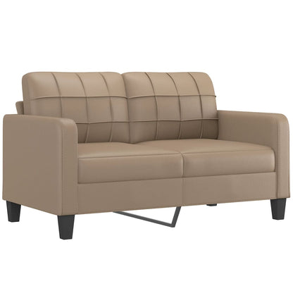 vidaXL Canapé 2 places avec coussins décoratifs Cappuccino-Marron 140 cm Similicuir
