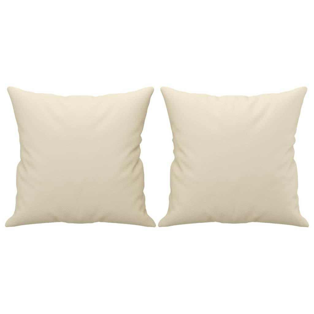vidaXL 3-Sitzer-Sofa mit Zierkissen Creme 180 cm Kunstleder