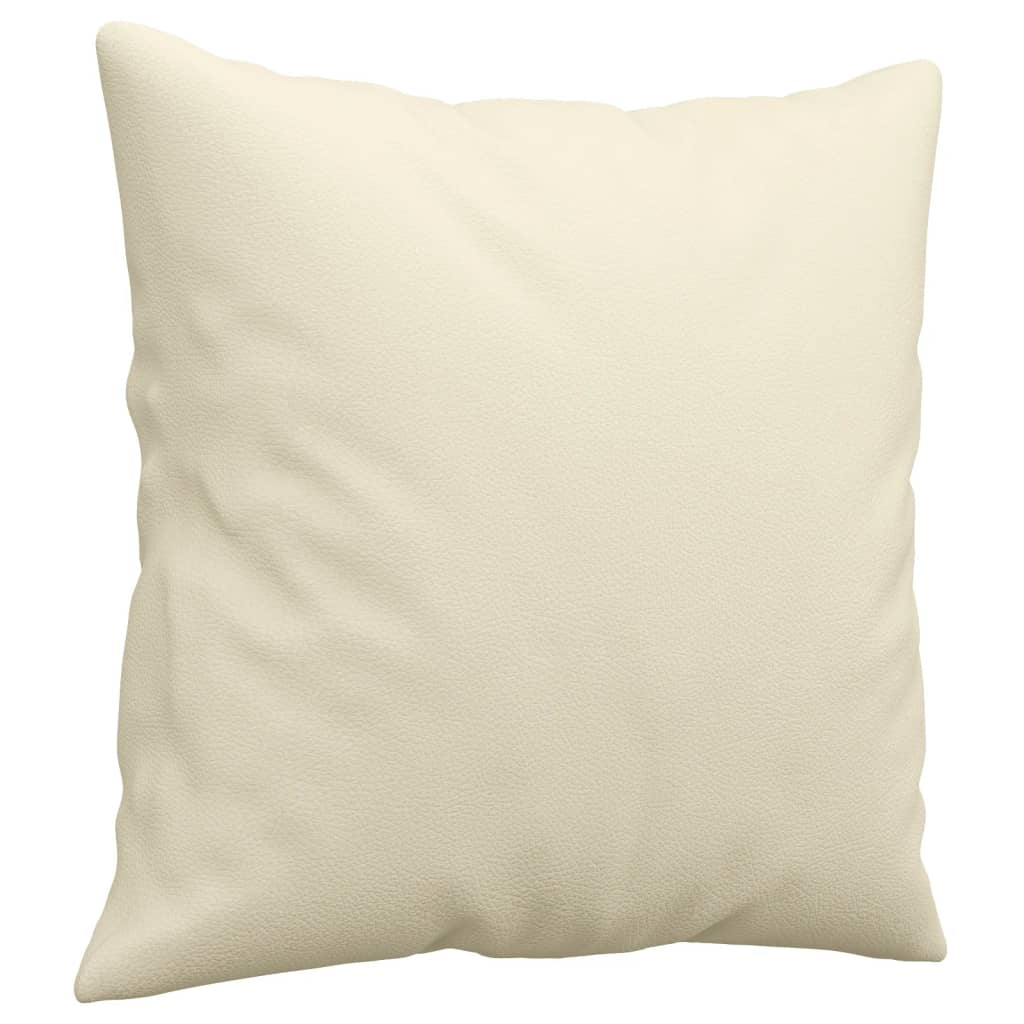 vidaXL 3-Sitzer-Sofa mit Zierkissen Creme 180 cm Kunstleder