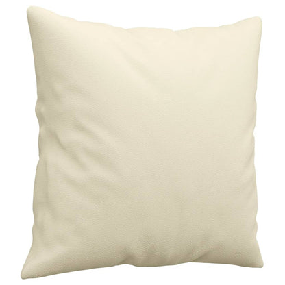 vidaXL 3-Sitzer-Sofa mit Zierkissen Creme 180 cm Kunstleder