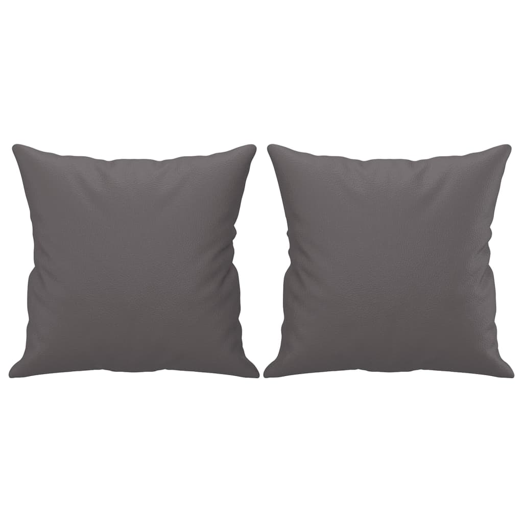 vidaXL 3-Sitzer-Sofa mit Zierkissen Grau 180 cm Kunstleder