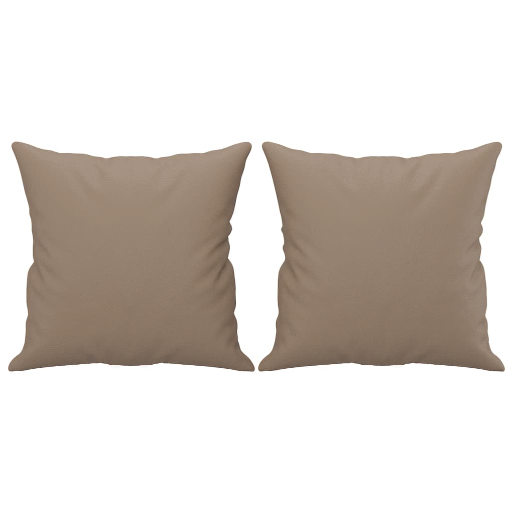 vidaXL Canapé 3 places avec oreillers décoratifs cappuccino 180 cm similicuir