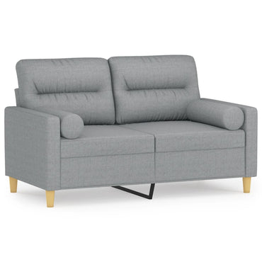 vidaXL 2-Sitzer-Sofa mit Zierkissen Hellgrau 120 cm Stoff
