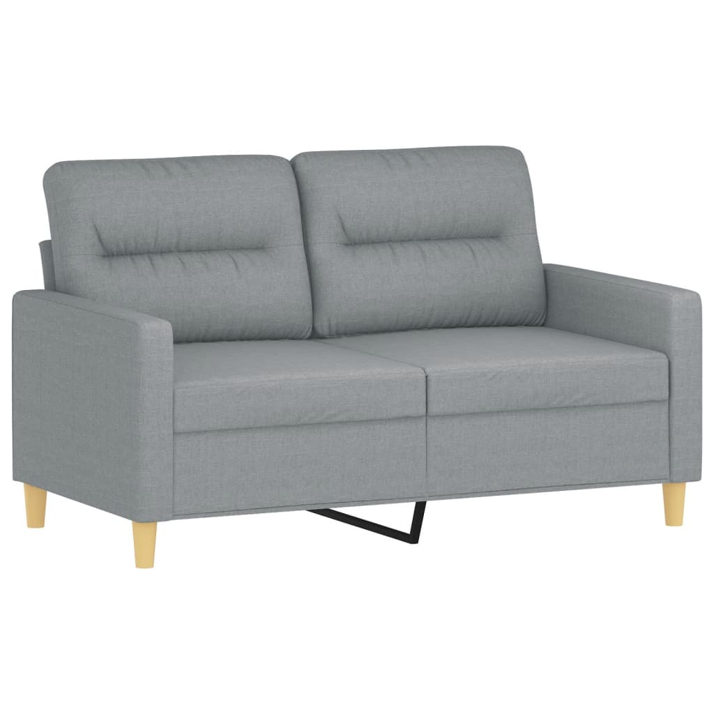 vidaXL Canapé 2 places avec coussins décoratifs Gris clair 120 cm Tissu