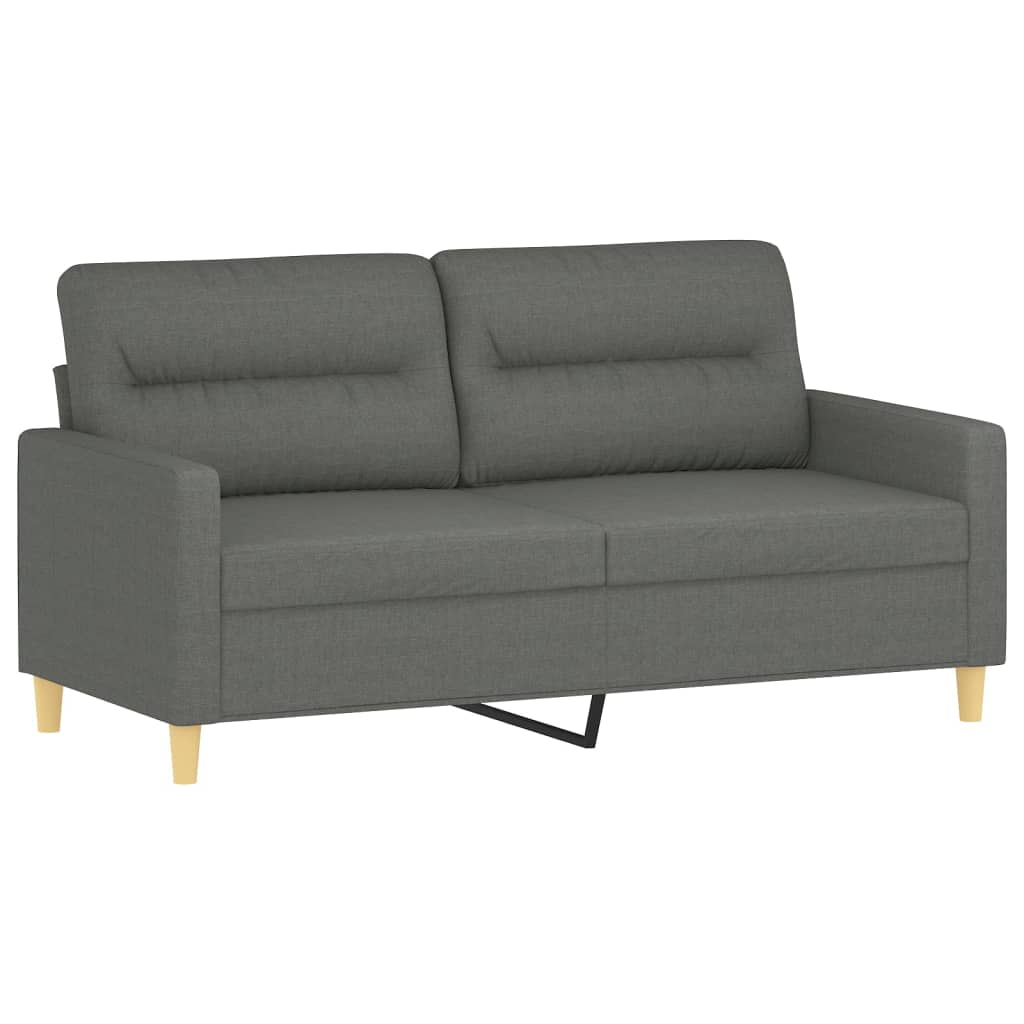 vidaXL 2-Sitzer-Sofa mit Zierkissen Dunkelgrau 140 cm Stoff