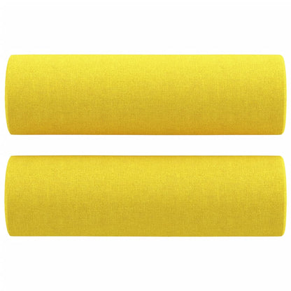 vidaXL Canapé 2 places avec coussins décoratifs jaune clair 140 cm tissu