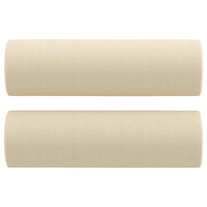 vidaXL 3-Sitzer-Sofa mit Zierkissen Creme 180 cm Stoff