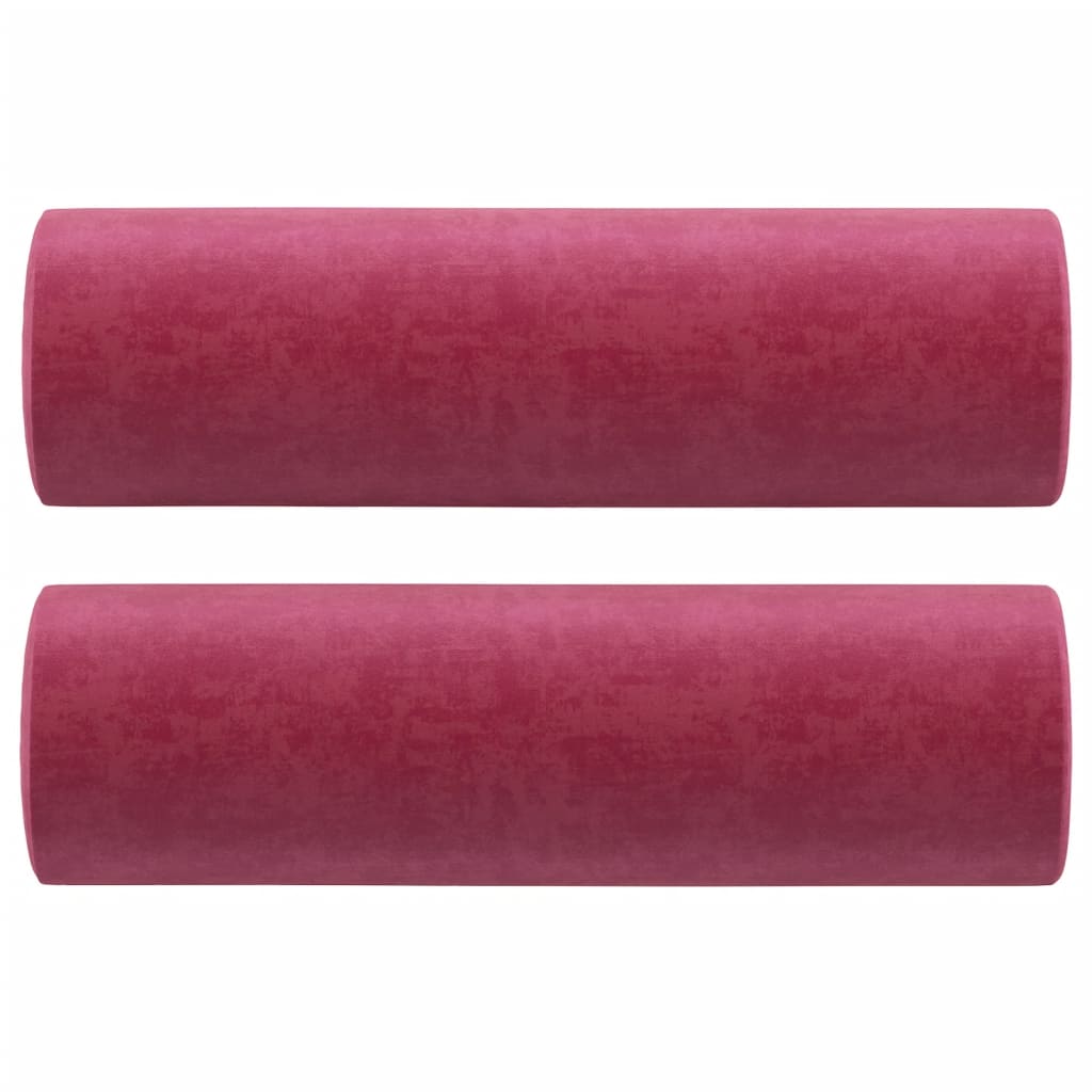 vidaXL 2-Sitzer-Sofa mit Zierkissen Weinrot 120 cm Samt