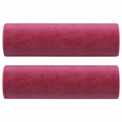 vidaXL 2-Sitzer-Sofa mit Zierkissen Weinrot 120 cm Samt