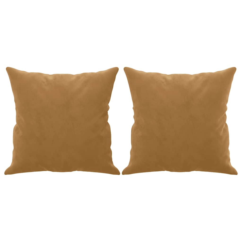 vidaXL 2-Sitzer-Sofa mit Zierkissen Braun 120 cm Samt