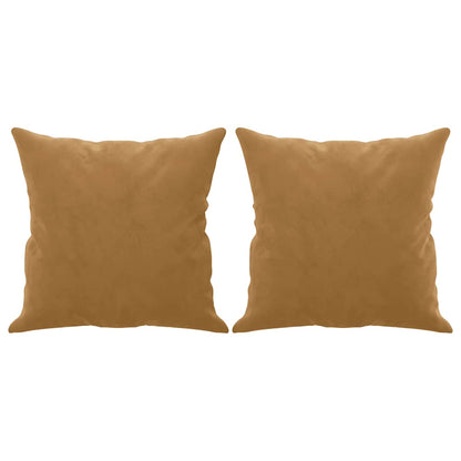 vidaXL 2-Sitzer-Sofa mit Zierkissen Braun 120 cm Samt