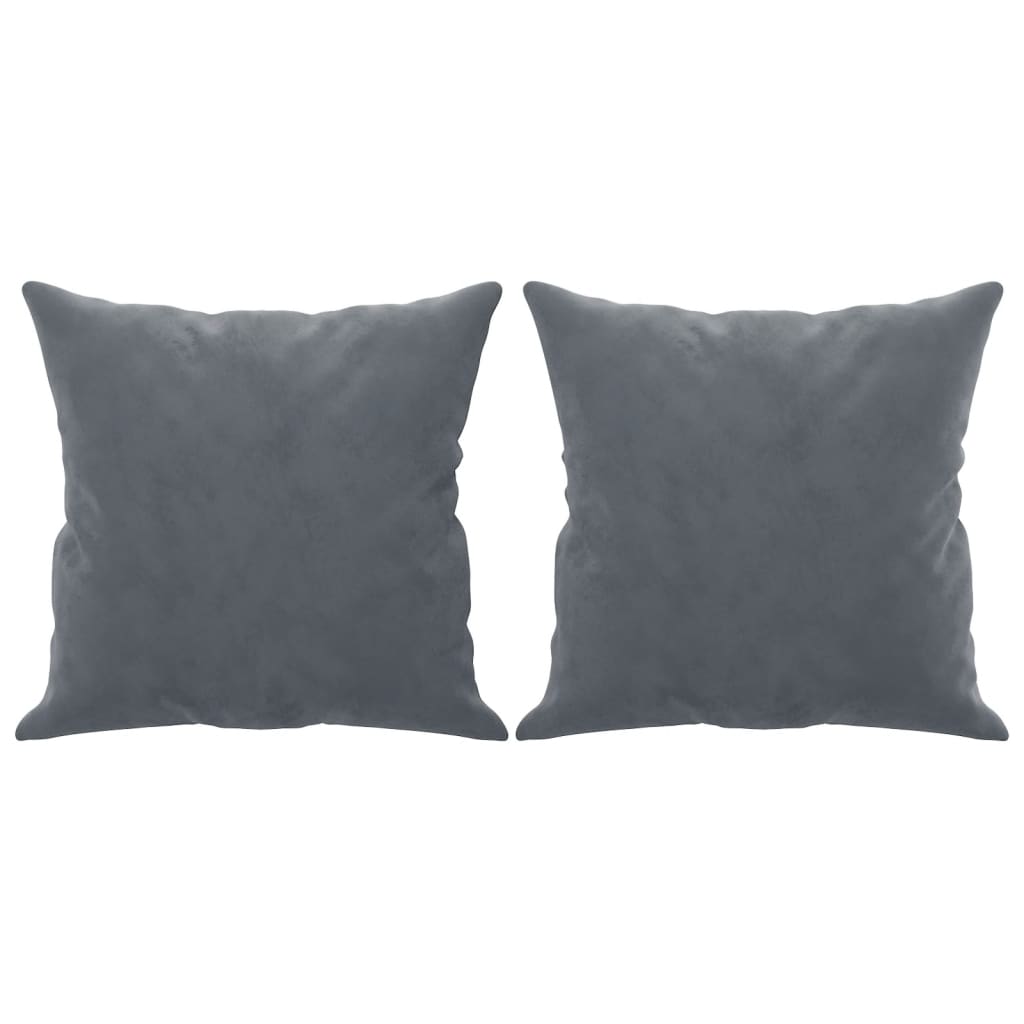 vidaXL 2-Sitzer-Sofa mit Zierkissen Dunkelgrau 140 cm Samt
