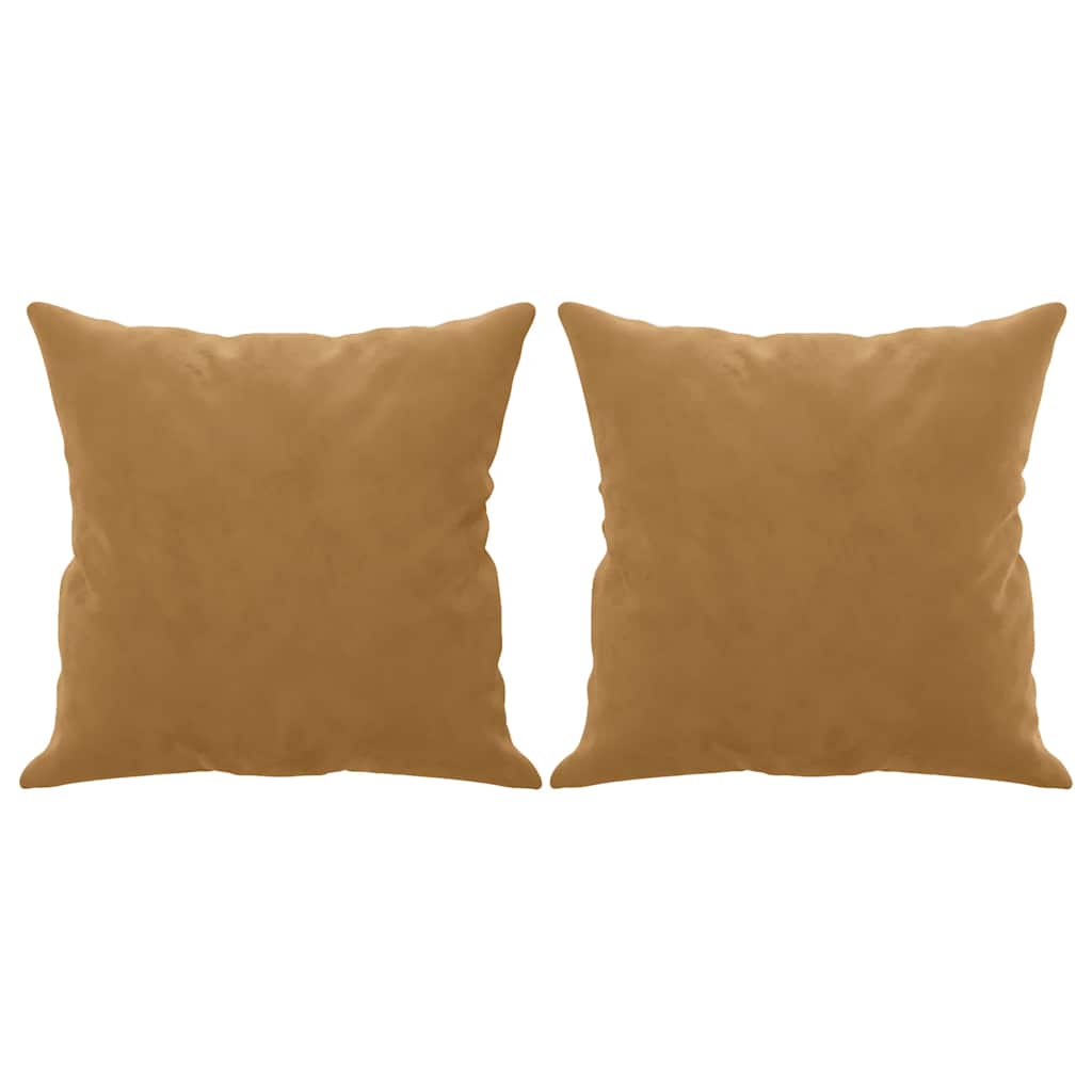 vidaXL 2-Sitzer-Sofa mit Zierkissen Braun 140 cm Samt