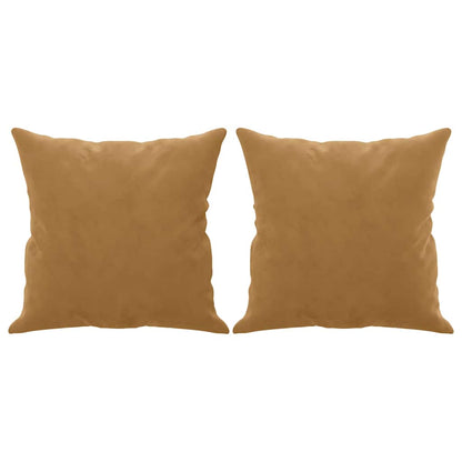 vidaXL 2-Sitzer-Sofa mit Zierkissen Braun 140 cm Samt