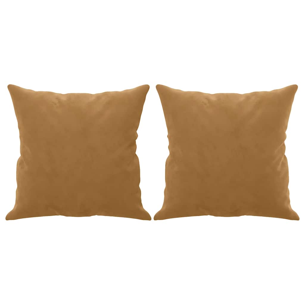 vidaXL 3-Sitzer-Sofa mit Zierkissen Braun 180 cm Samt