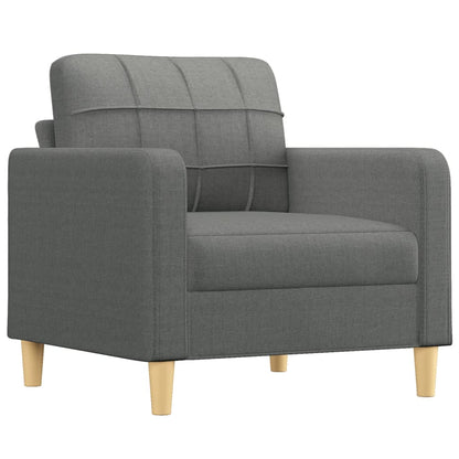 vidaXL Sessel mit Hocker Dunkelgrau 60 cm Stoff