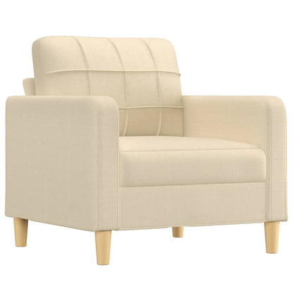 vidaXL Sessel mit Hocker Creme 60 cm Stoff