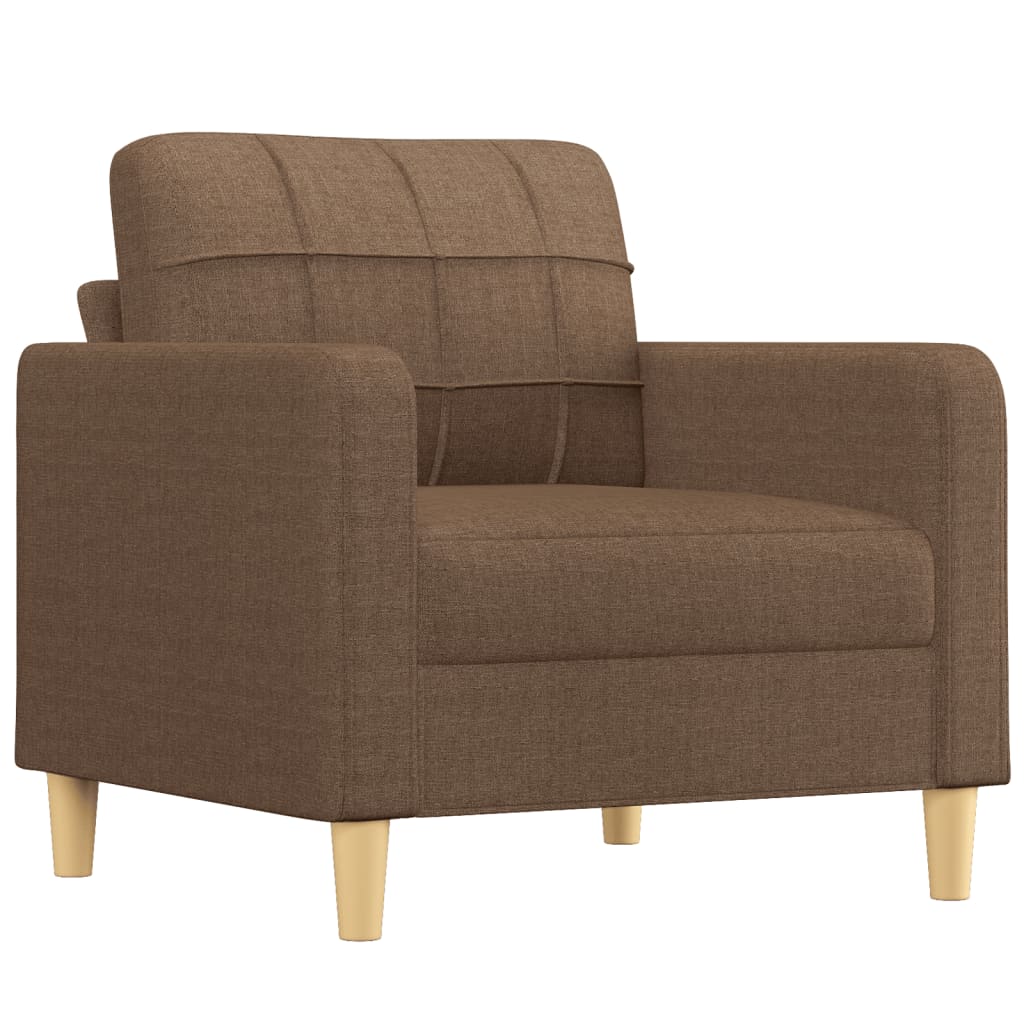 vidaXL Sessel mit Hocker Braun 60 cm Stoff