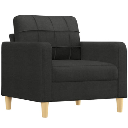 vidaXL Sessel mit Hocker Schwarz 60 cm Stoff