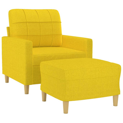vidaXL Fauteuil avec repose-pieds Jaune clair 60 cm Tissu