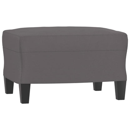 vidaXL Sessel mit Hocker Grau 60 cm Kunstleder