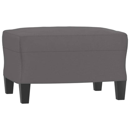 vidaXL Sessel mit Hocker Grau 60 cm Kunstleder