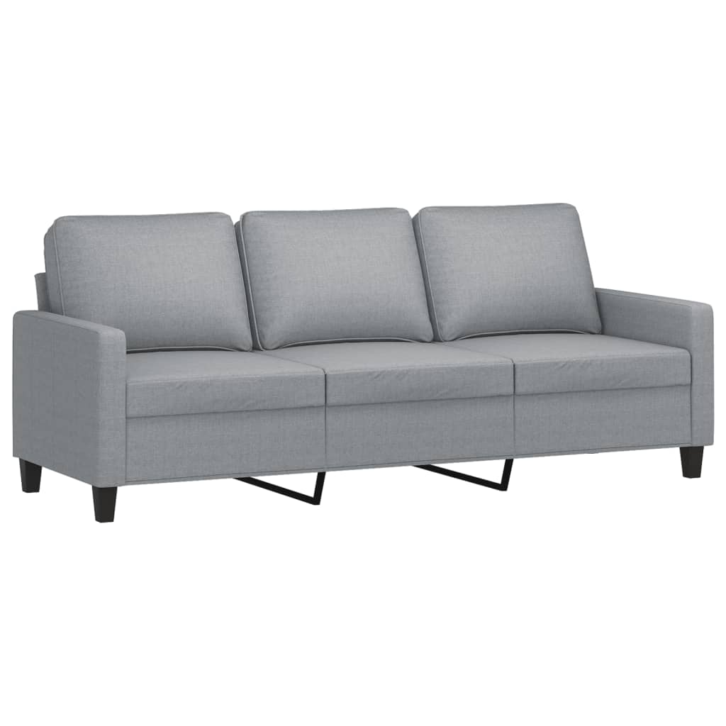 vidaXL Canapé 3 places avec pouf Gris clair 180 cm Tissu