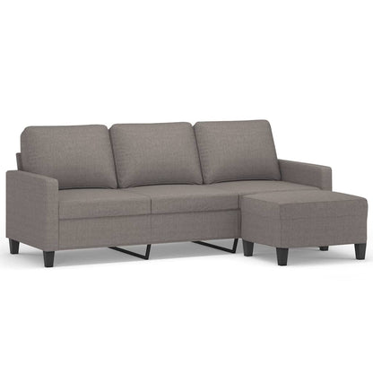 vidaXL Canapé à 3 places avec pouf Taupe 180 cm Tissu