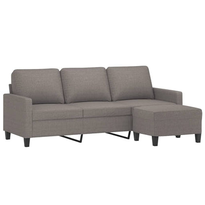 vidaXL Canapé à 3 places avec pouf Taupe 180 cm Tissu