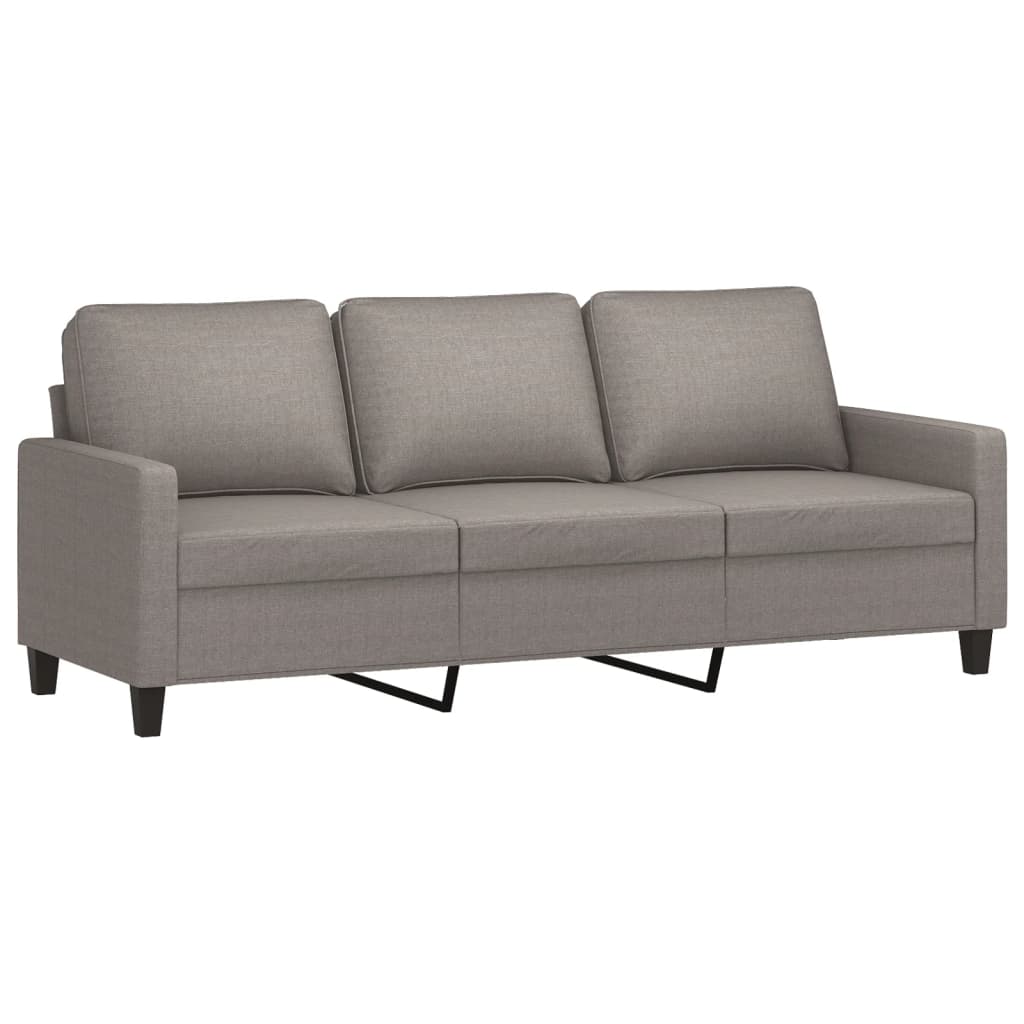 vidaXL Canapé à 3 places avec pouf Taupe 180 cm Tissu