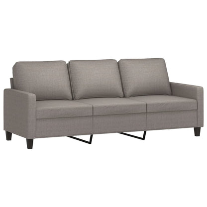 vidaXL Canapé à 3 places avec pouf Taupe 180 cm Tissu