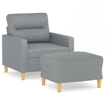 vidaXL Fauteuil avec Pouf Gris clair 60 cm Tissu