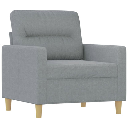 vidaXL Sessel mit Hocker Hellgrau 60 cm Stoff