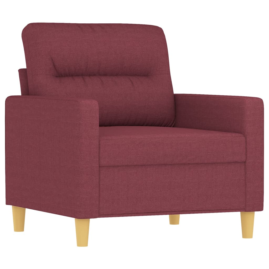 vidaXL Fauteuil avec tabouret Rouge bordeaux 60 cm Tissu