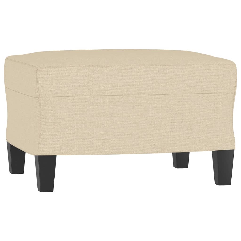 vidaXL Sessel mit Hocker Creme 60 cm Stoff