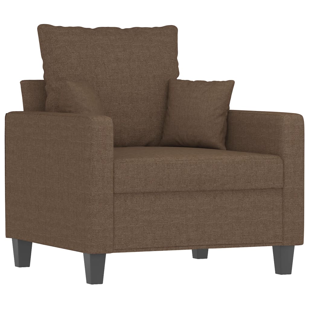 vidaXL Sessel mit Hocker Braun 60 cm Stoff